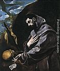 El Greco Canvas Paintings - St Francis Praying